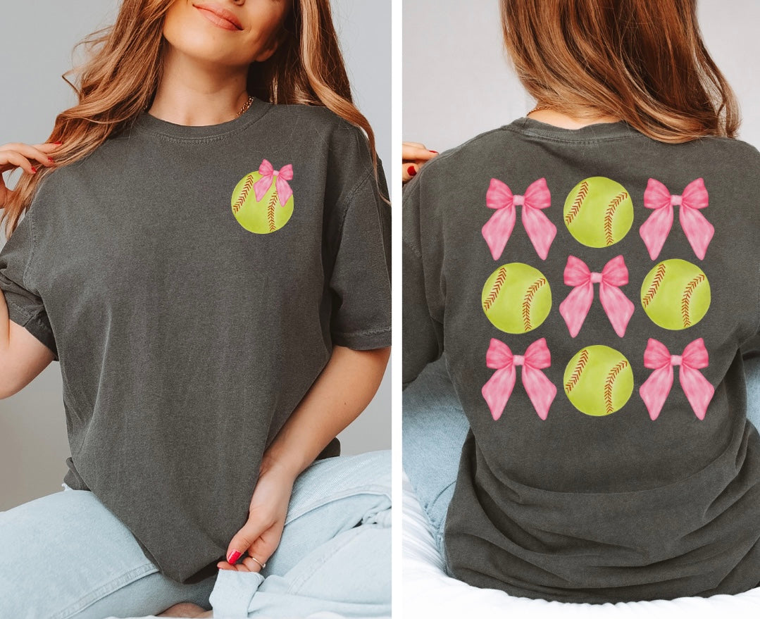 Softball and Bows Tee