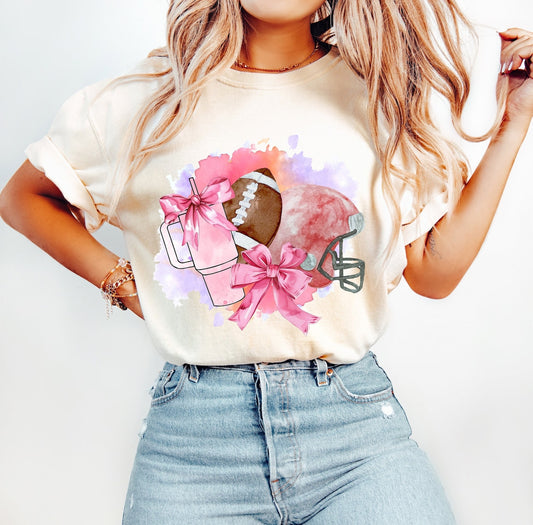 Pink Football Mama Tee